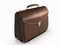 Brown Leather Businessman Briefcase on LightÂ Background with Shadow